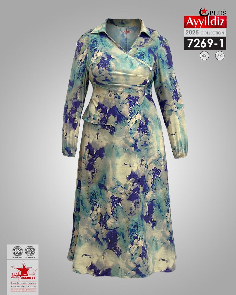 پیراهن مجلسی زنانه سایز بزرگ کد 7269 تصویر کاتالوگ