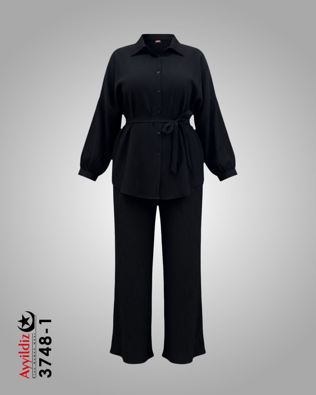 ست شومیز شلوار پاییزه سایز بزرگ زنانه کد 3748