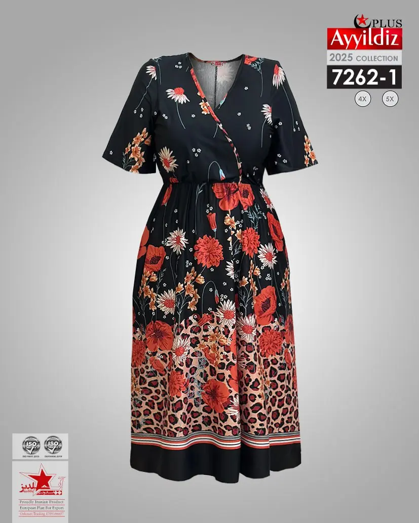 پیراهن مجلسی زنانه سایز بزرگ کد  7262 تصویر کاتالوگ