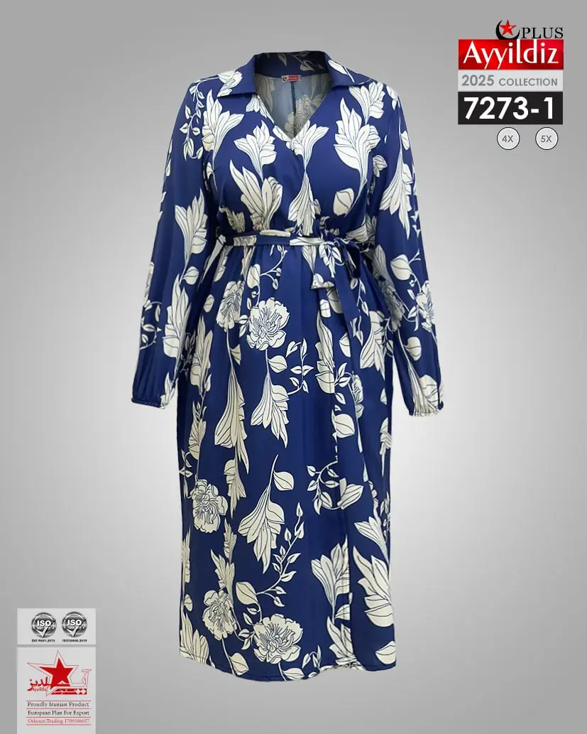 پیراهن مجلسی زنانه سایز بزرگ 7273 تصویر کاتالوگ