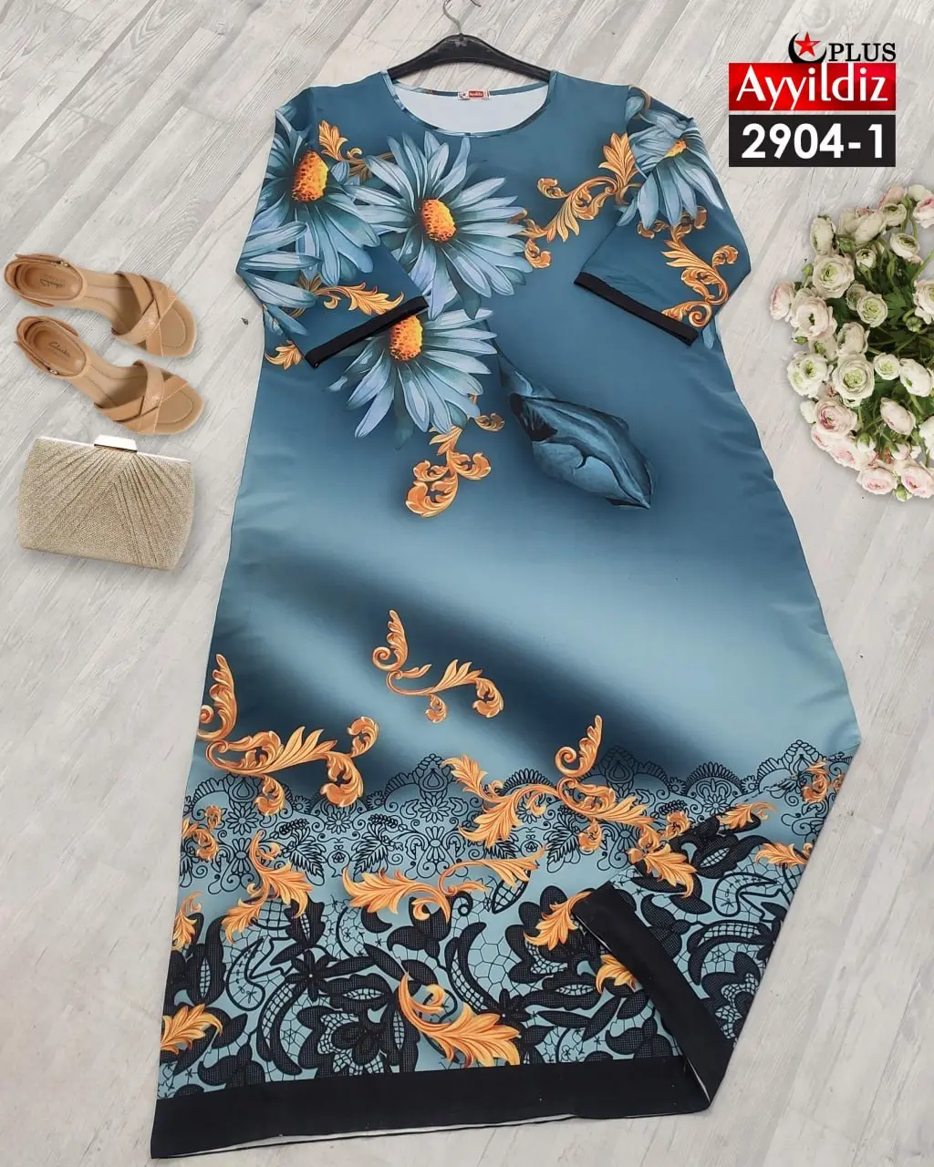پیراهن سایز بزرگ زنانه کد 2904 تصویر کاتالوگ