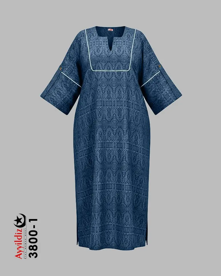 مانتو پیراهن سایز بزرگ زنانه کد 3800 سرمه‌ای