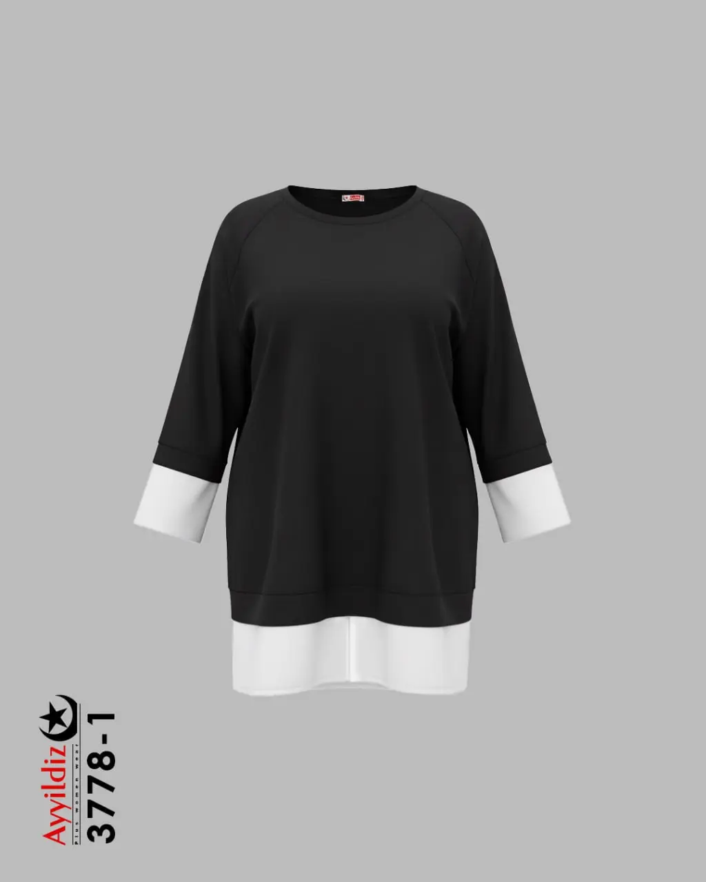 تونیک زنانه سایز بزرگ اسپرت کد 3778 مشکی