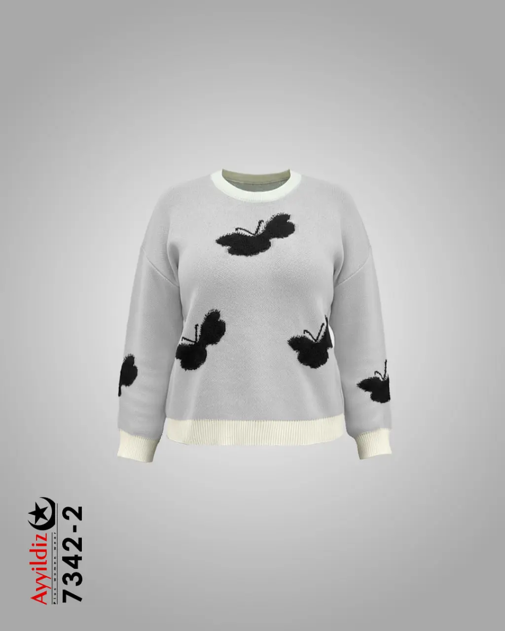 بلوز بافت زنانه سایز بزرگ پاییزه  کد 7342 سفید