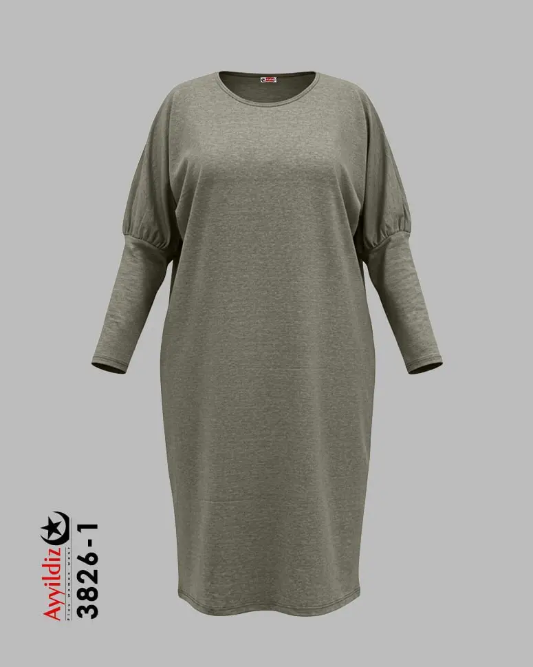 تونیک آستین بلند سایز بزرگ زنانه کد 3826 سبز