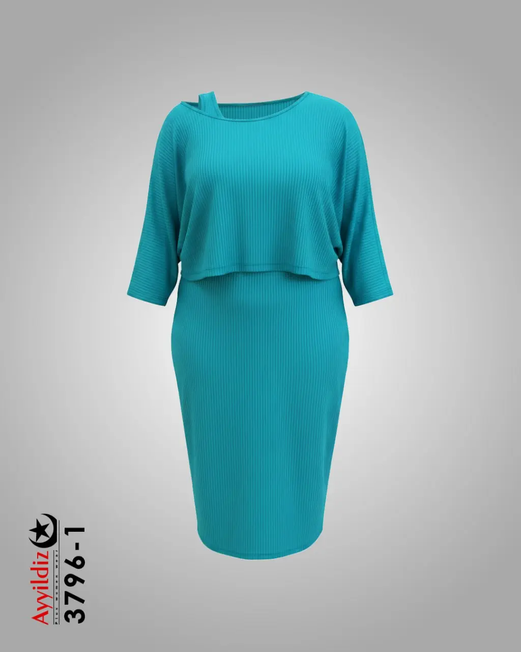 سارافون و رویه راحتی سایز بزرگ زنانه کد 3796 سبز بنتون