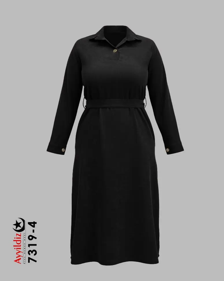 پیراهن زنانه اسپورت سایز بزرگ ضخیم کد 7319 مشکی