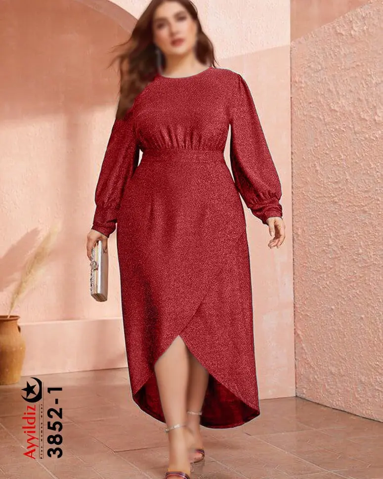پیراهن مجلسی زنانه سایز بزرگ لمه کد 3852