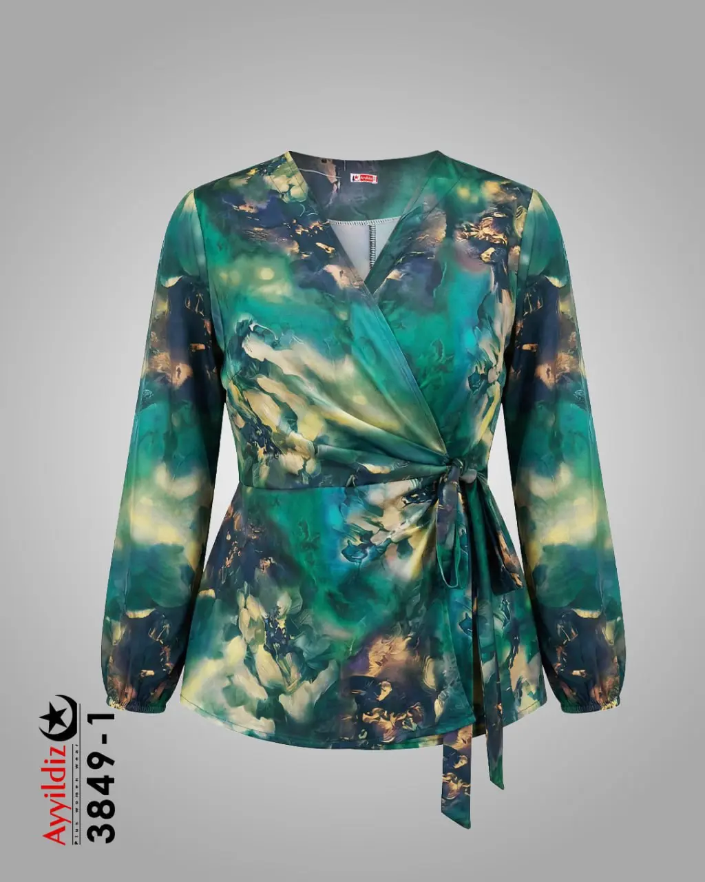 شومیز مجلسی رو هم سایز بزرگ زنانه کد 3849 تصویر کاتالوگ