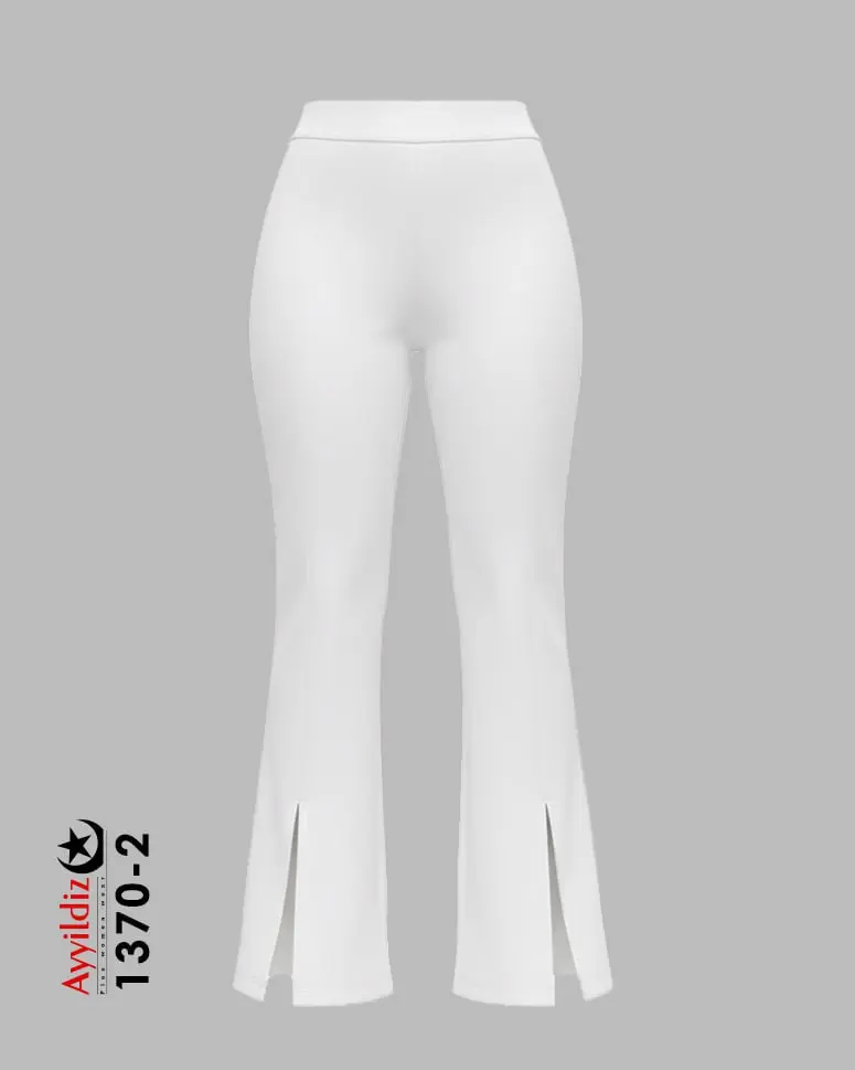 شلوار کلاسیک سایز بزرگ زنانه کد 1370 سفید