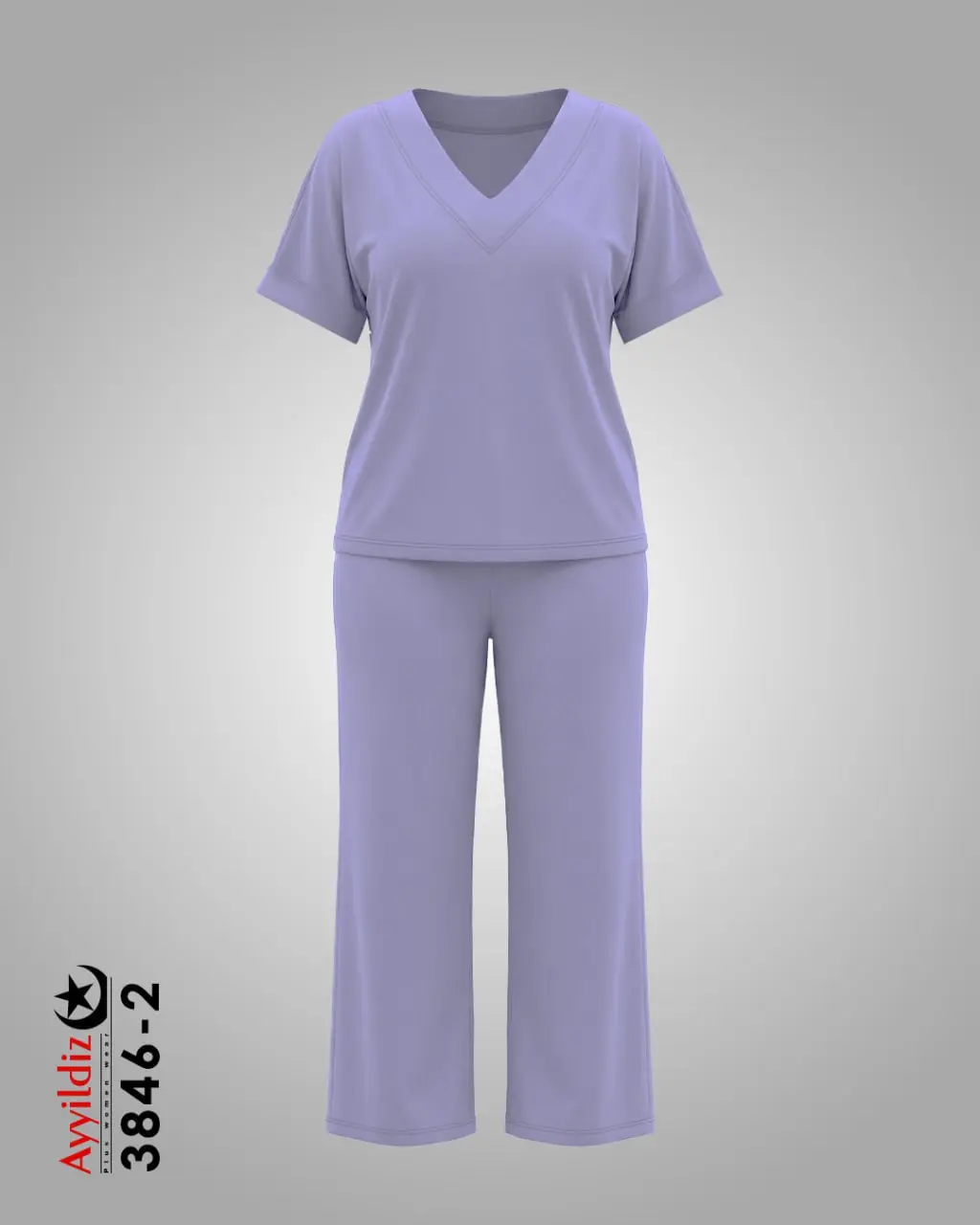 ست تیشرت شلوار راحتی سایز بزرگ زنانه کد 3846 سبز