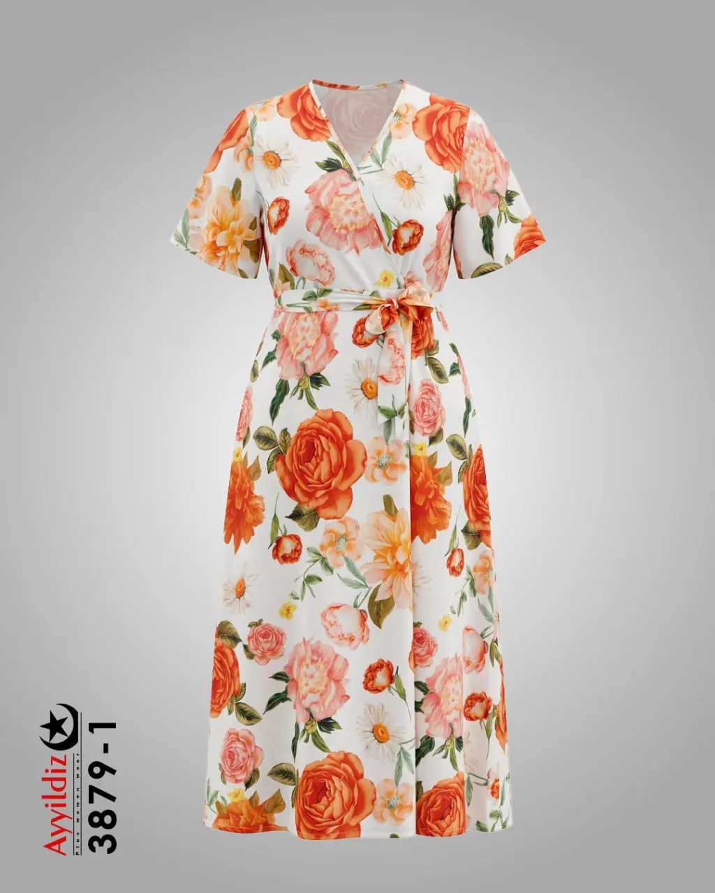 پیراهن بلند مجلسی سایز بزرگ زنانه کد 3879 تصویر کاتالوگ