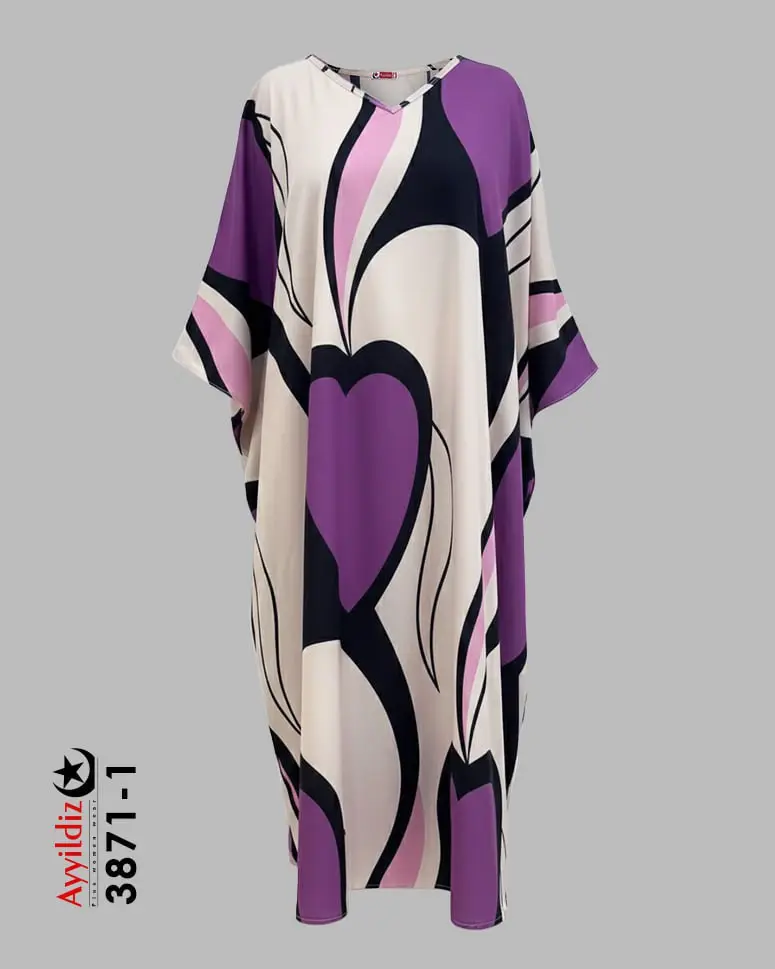 پیراهن / کفتان سایز بزرگ زنانه کد 3871 تصویر کاتالوگ