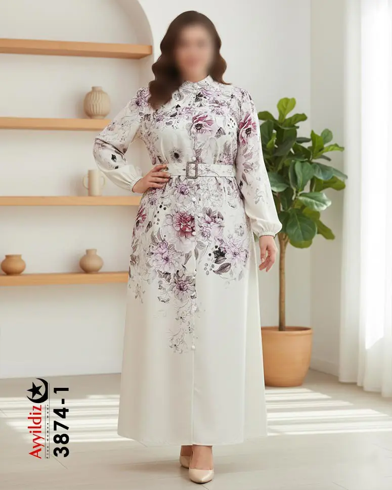 پیراهن بلند مجلسی سایز بزرگ زنانه کد 3874