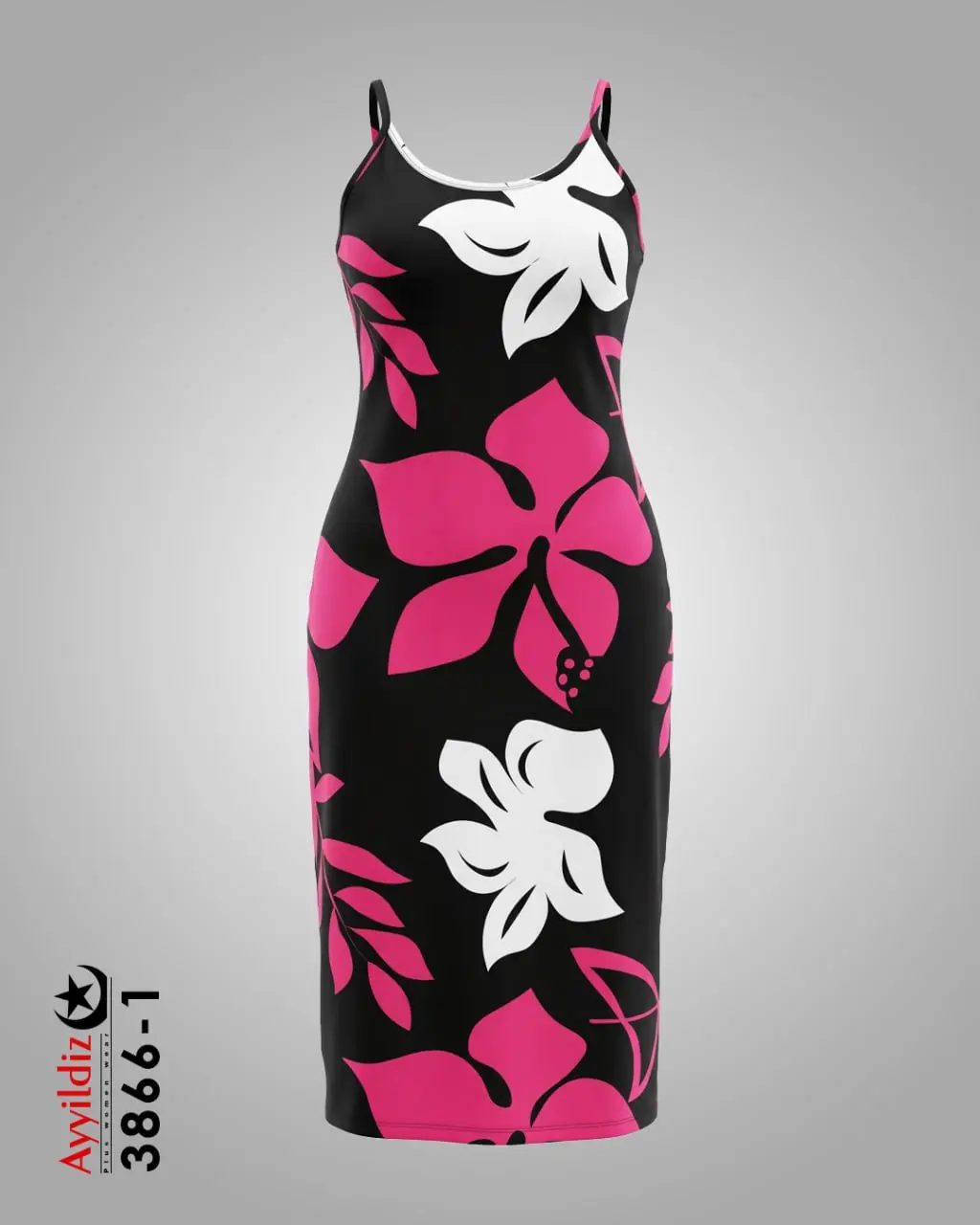 پیراهن بلند راحتی سایز بزرگ زنانه کد 3866 تصویر کاتالوگ