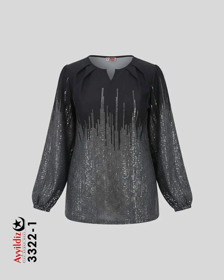 شومیز مجلسی ترند سایز بزرگ زنانه کد 3322 مشکی