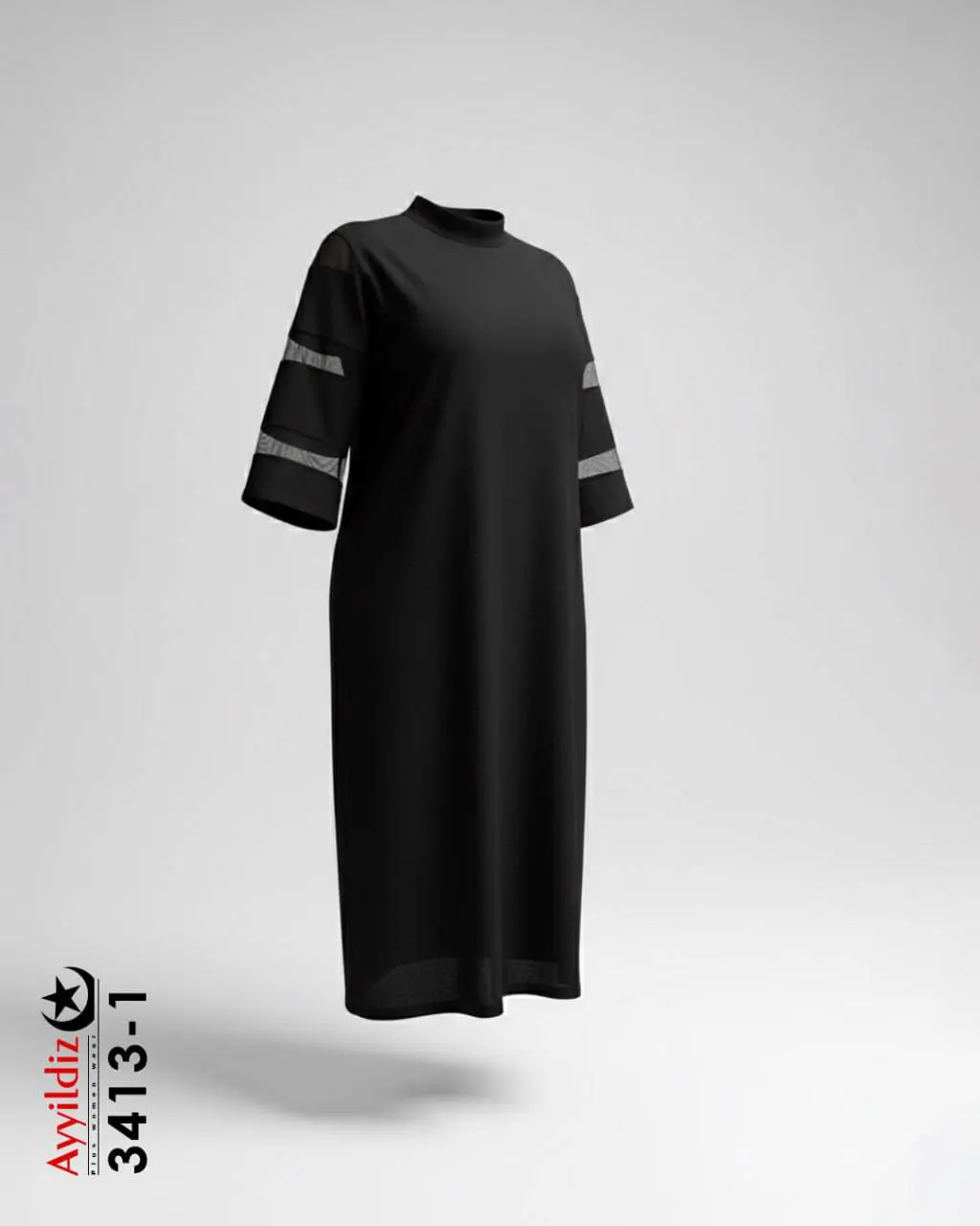 پیراهن مجلسی سایز بزرگ زنانه کد 3413 مشکی