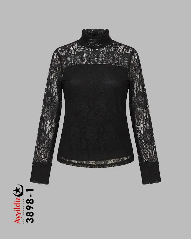 شومیز مجلسی گیور سایز بزرگ زنانه کد 3898 مشکی