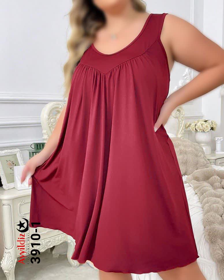 پیراهن راحتی سایز بزرگ زنانه کد 3910