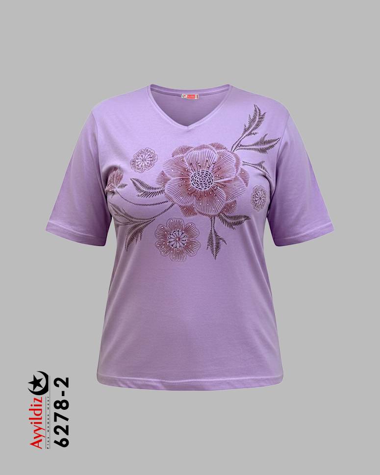 تیشرت سایز بزرگ زنانه کد 6278