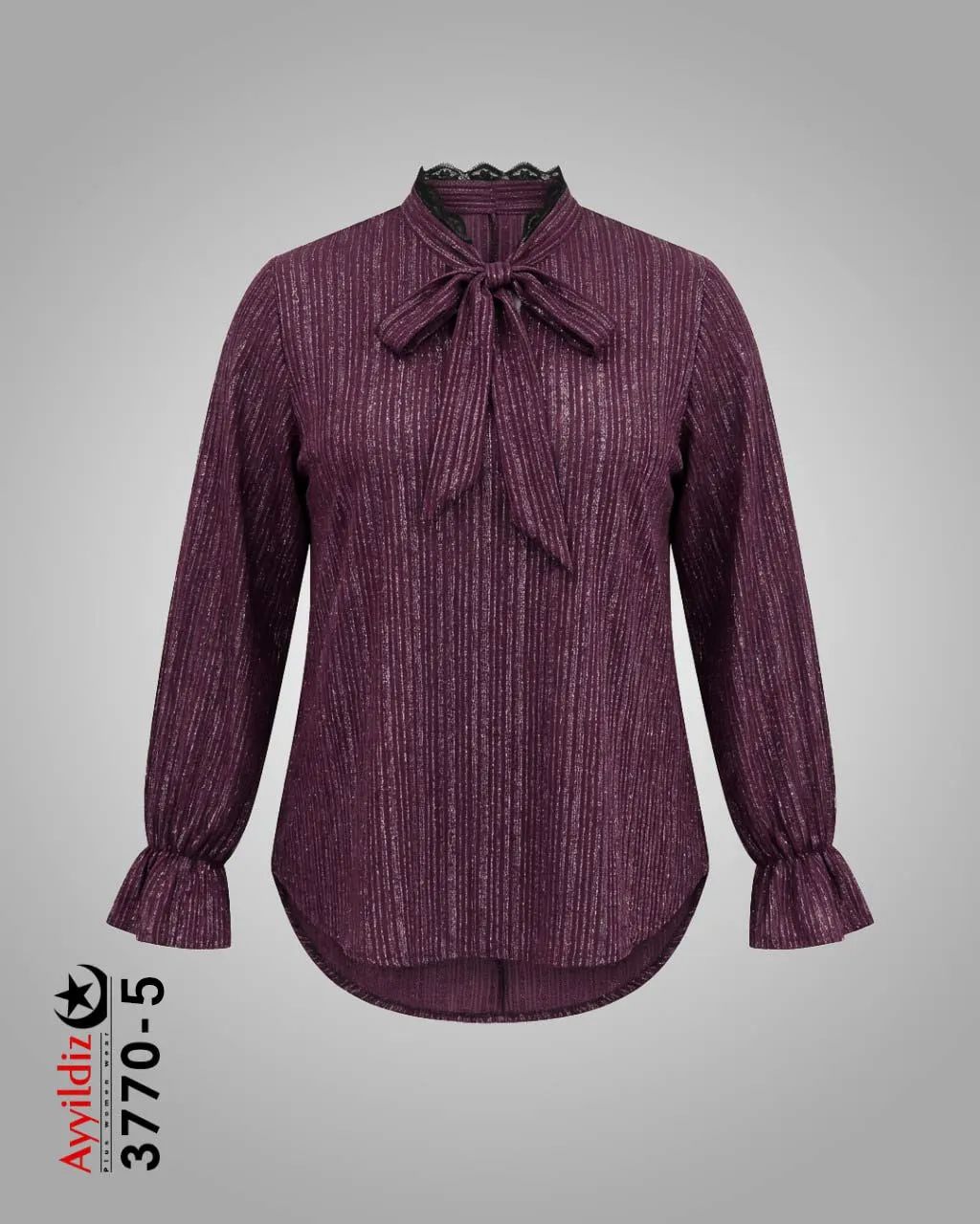 بلوز مجلسی زنانه سایز بزرگ کد 3770 بنفش