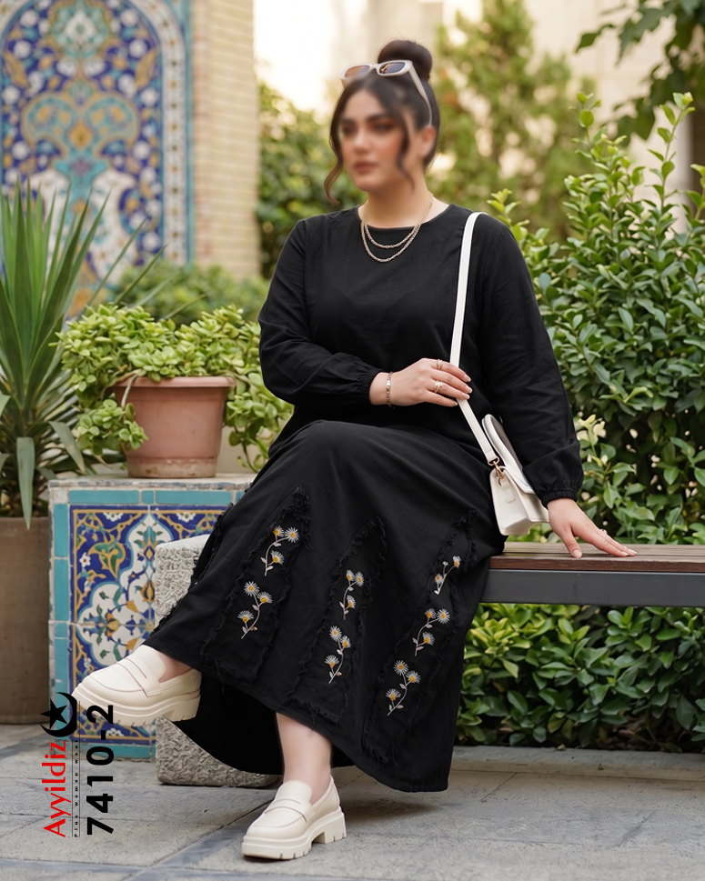 کفتان الیاف سایز بزرگ زنانه کد 7410