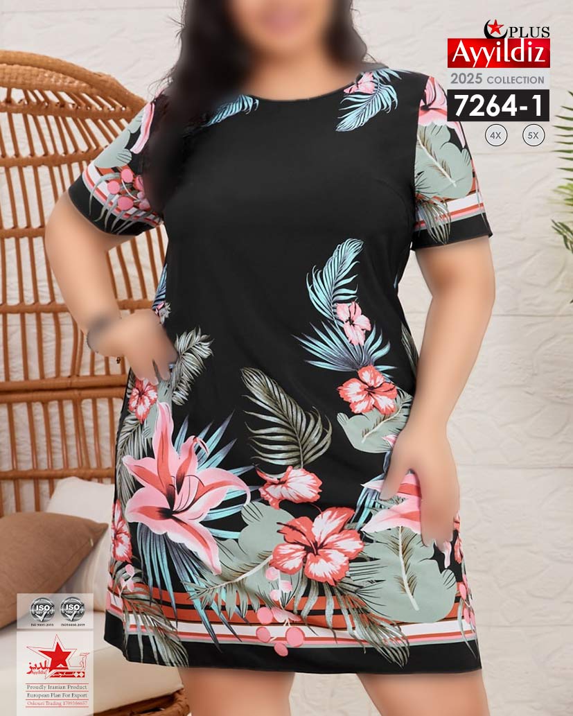 تونیک راحتی سایز بزرگ زنانه کد 7264