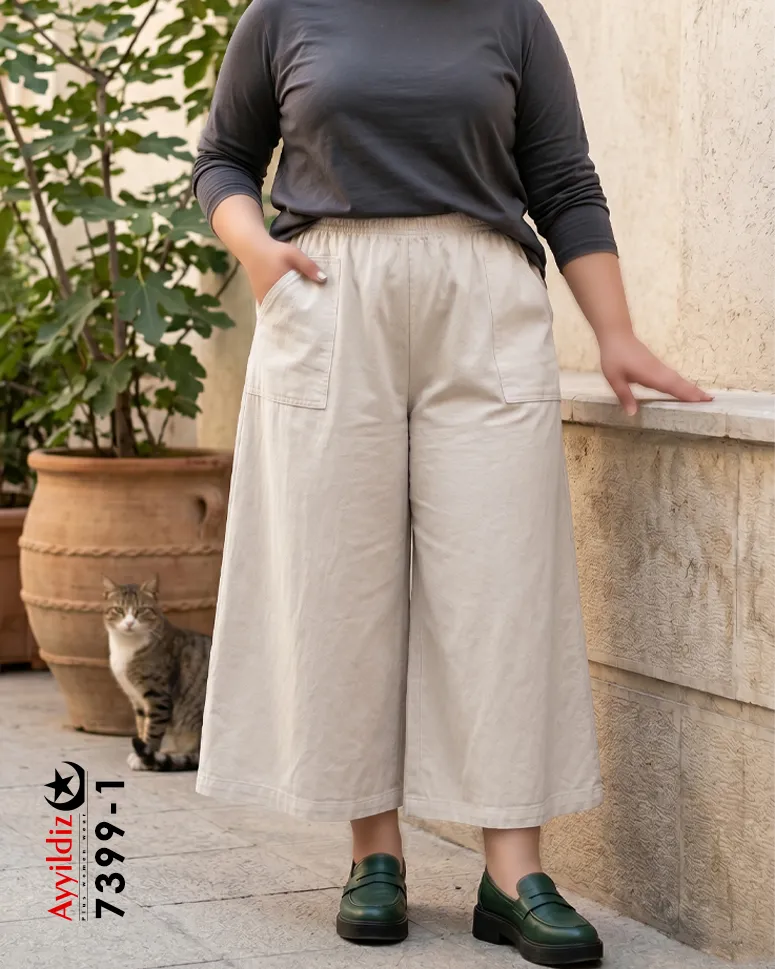 شلوار بگ سایز بزرگ زنانه کد 7399