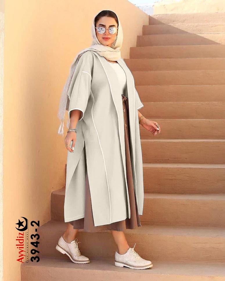 مانتو آزاد سایز بزرگ زنانه کد 3943