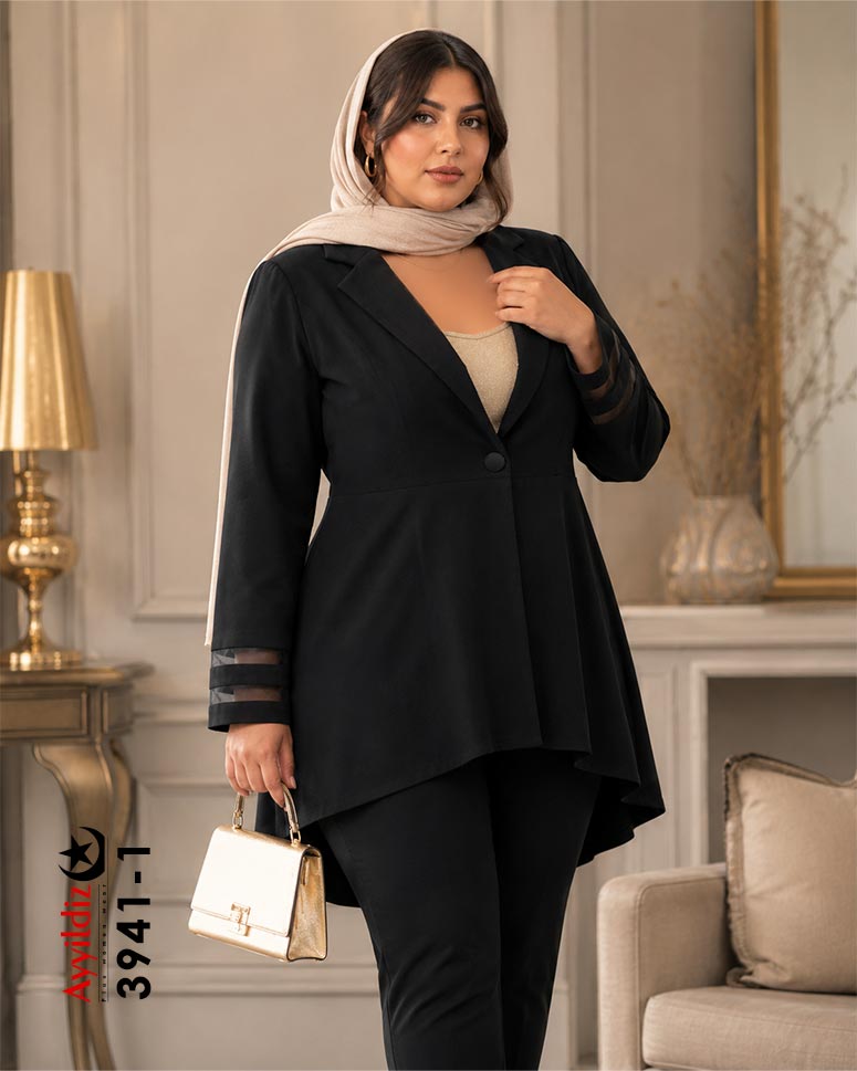 مانتو مازراتی مجلسی سایز بزرگ زنانه کد 3941