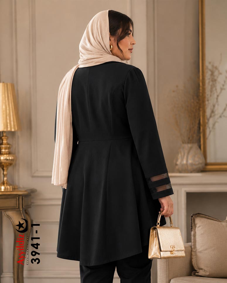 مانتو مازراتی مجلسی سایز بزرگ زنانه کد 3941