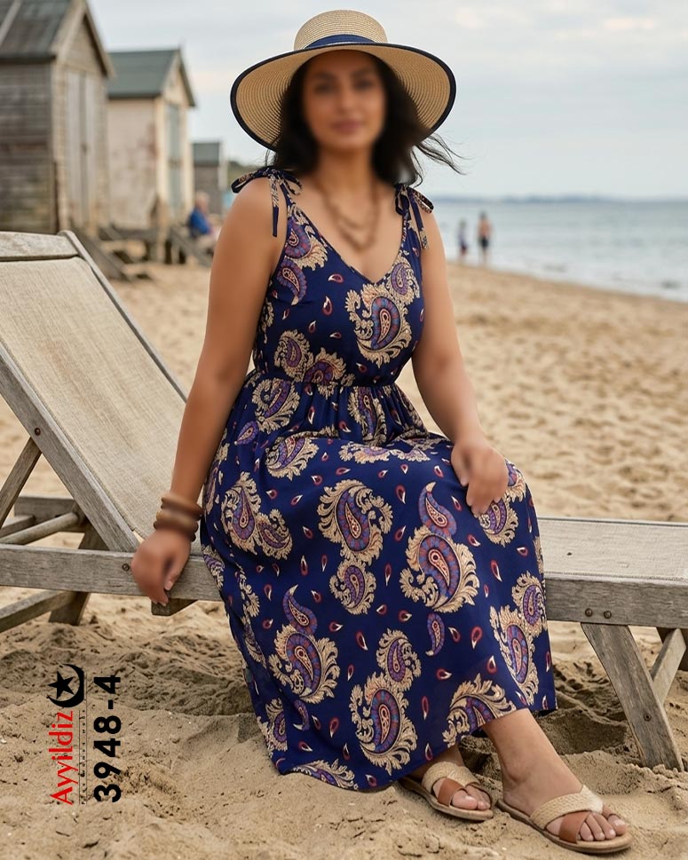 ساحلی بند گرهی سایز بزرگ زنانه کد 3948