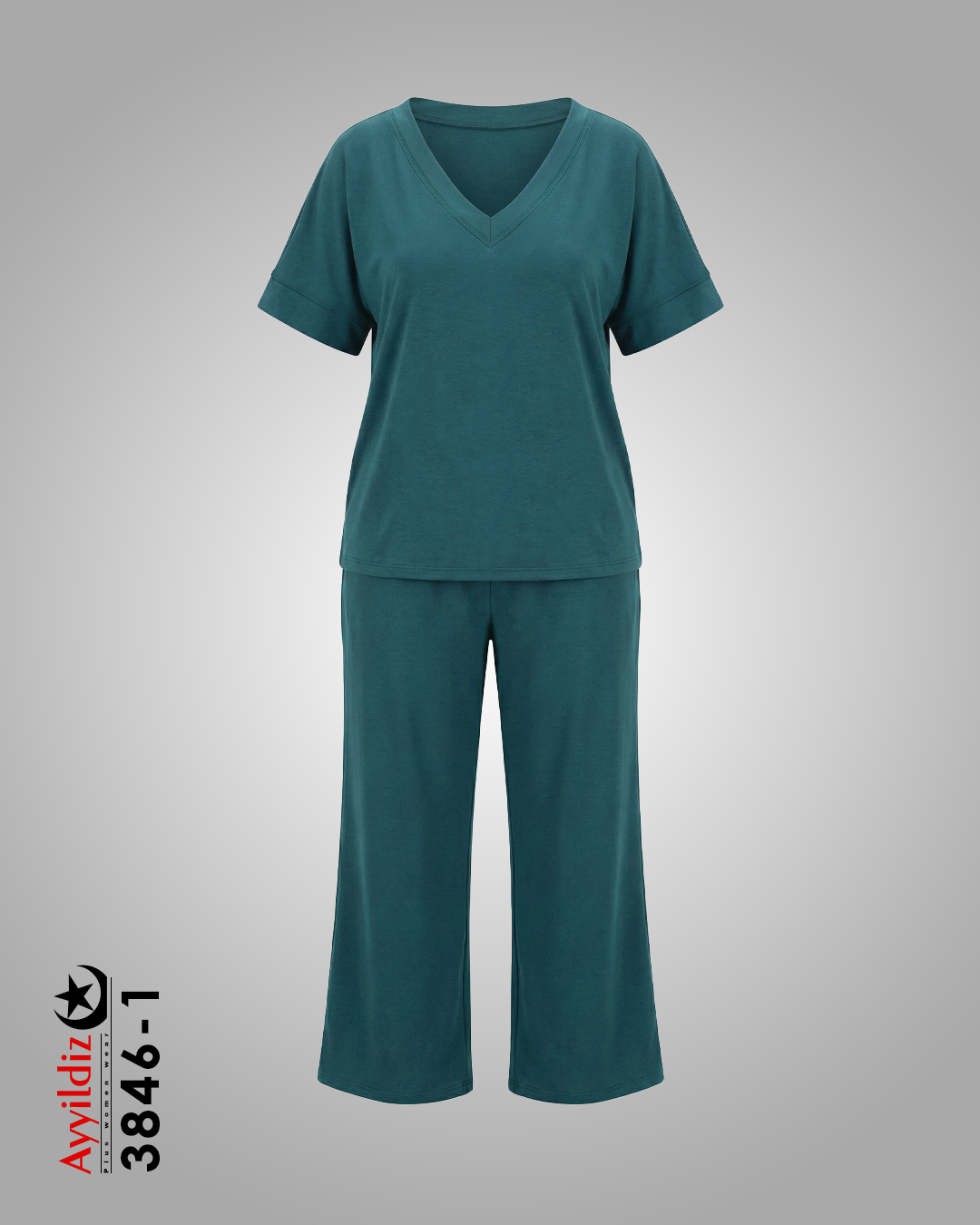 ست تیشرت شلوار راحتی سایز بزرگ زنانه کد 3846