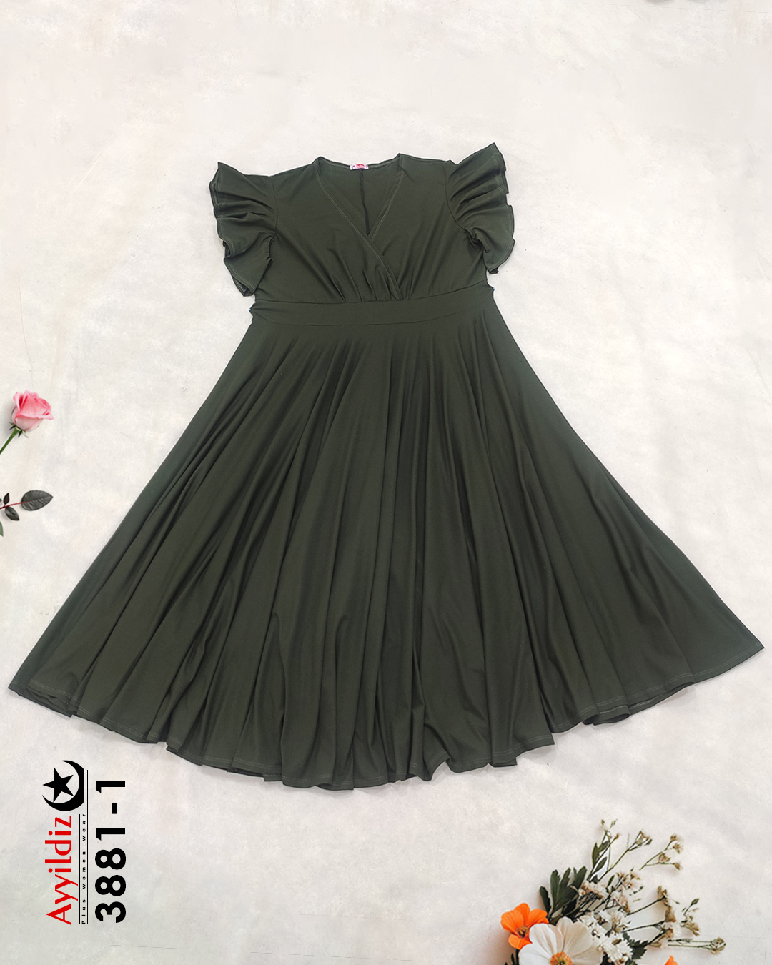 پیراهن بلند مجلسی سایز بزرگ زنانه کد 3881