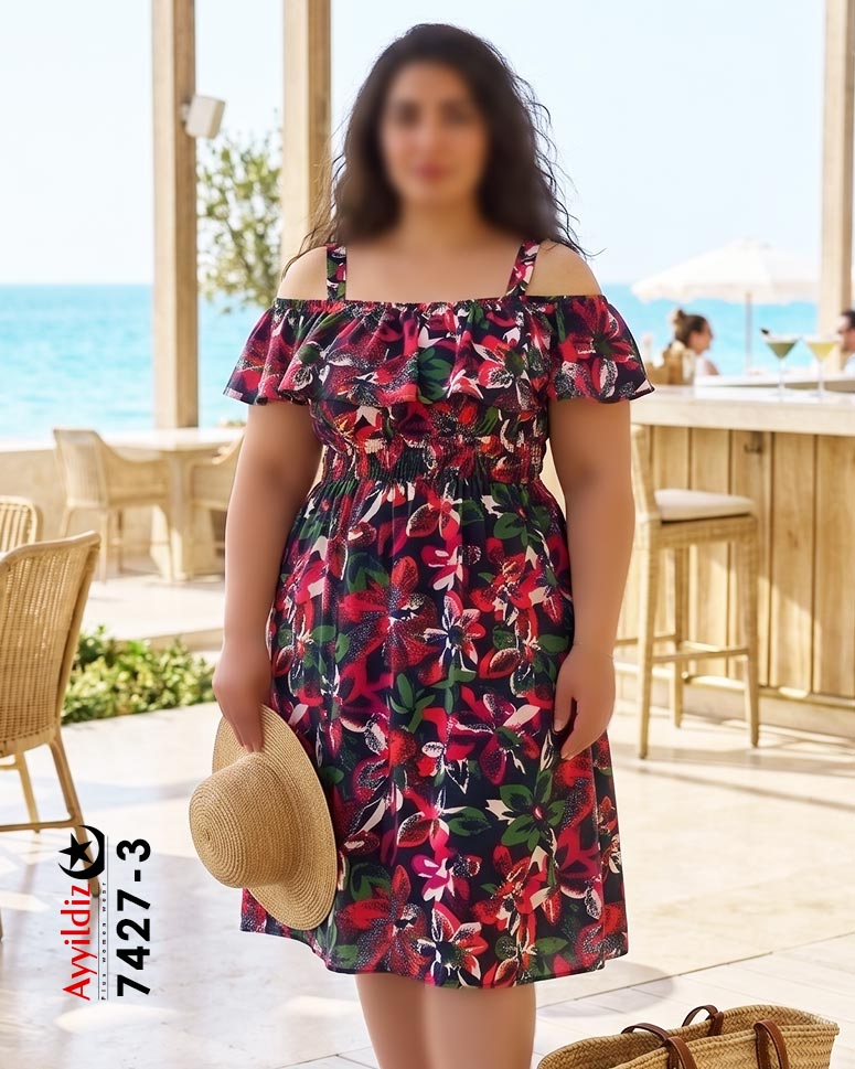 تونیک عروسی سایز بزرگ زنانه کد 7427