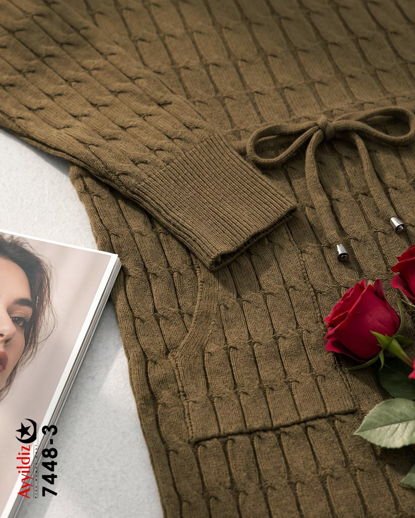 پیراهن بافت سایز بزرگ زنانه کد 7448