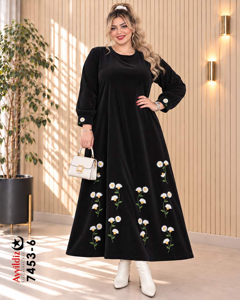 کفتان مخمل کبریتی سایز بزرگ زنانه کد 7453