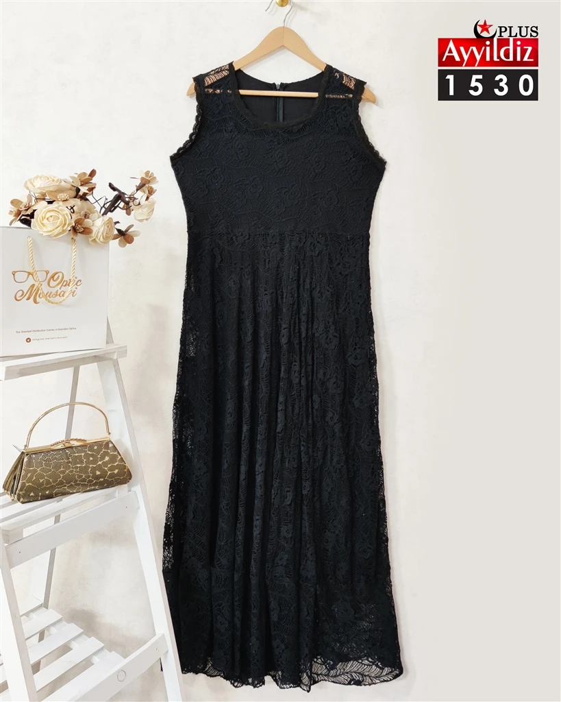 پیراهن مجلسی سایز بزرگ کد 1530 مشکی