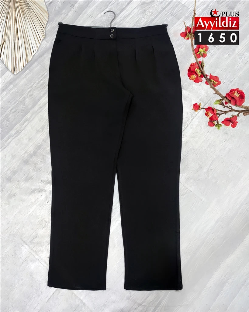 شلوار سایز بزرگ زنانه کد 1650 مشکی