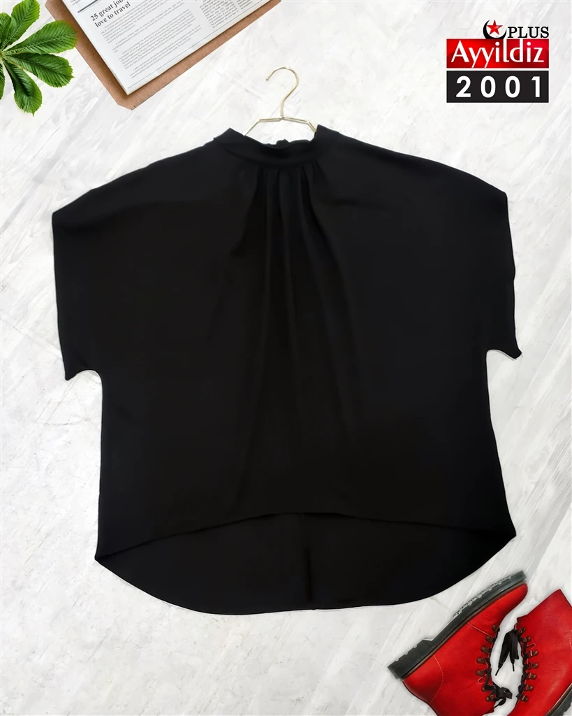 شومیز سایز بزرگ مجلسی کرپ کش کد 2001