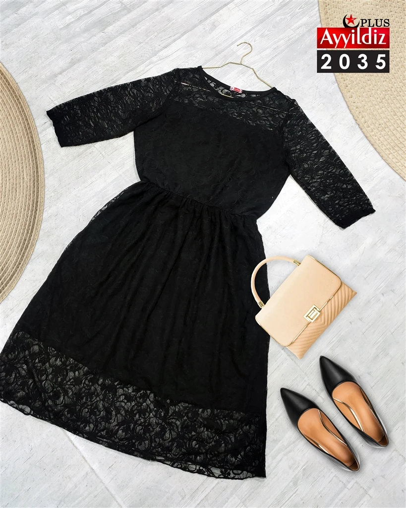 تونیک مجلسی سایز بزرگ زنانه کد 2035 مشکی