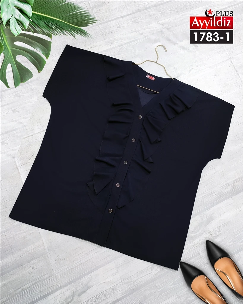 شومیز سایز بزرگ مجلسی کرپ کش کد 1783
