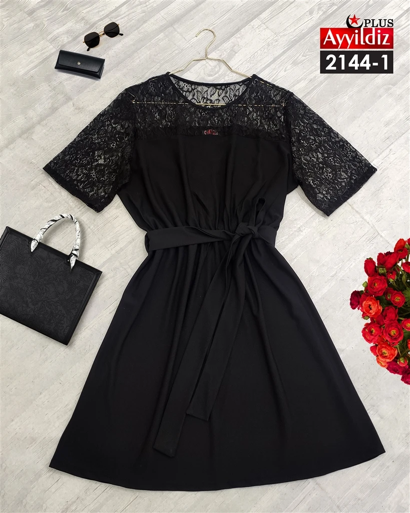 پیراهن مجلسی سایز بزرگ کرپ کش کد 2144