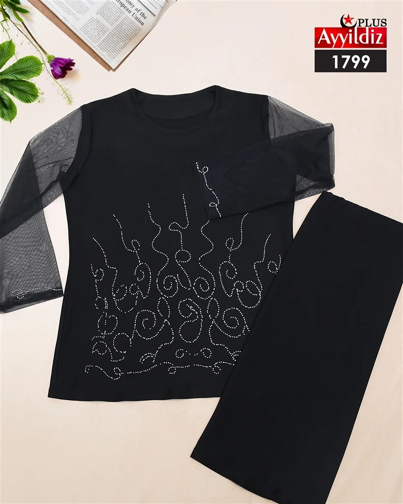 ست کت دامن سایز بزرگ غواصی اعلا کد 1799