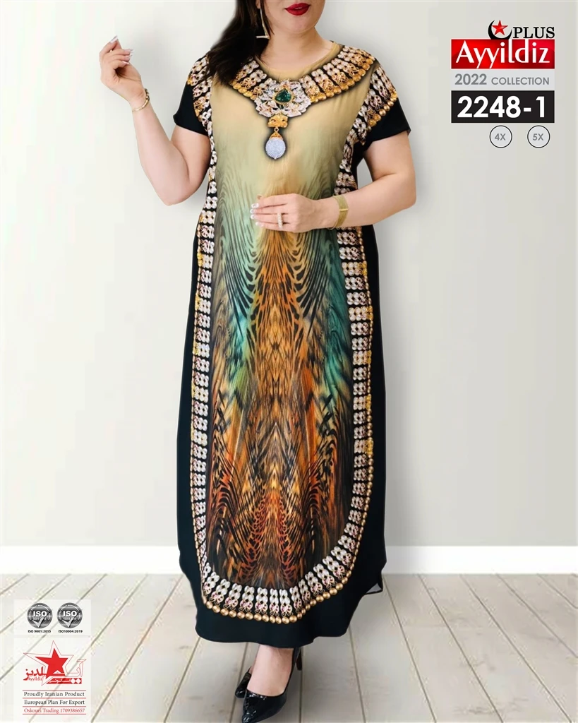 پیراهن مجلسی سایز بزرگ زنانه کد 2248