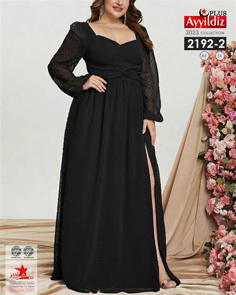پیراهن بلند مجلسی سایز بزرگ زنانه کد 2192