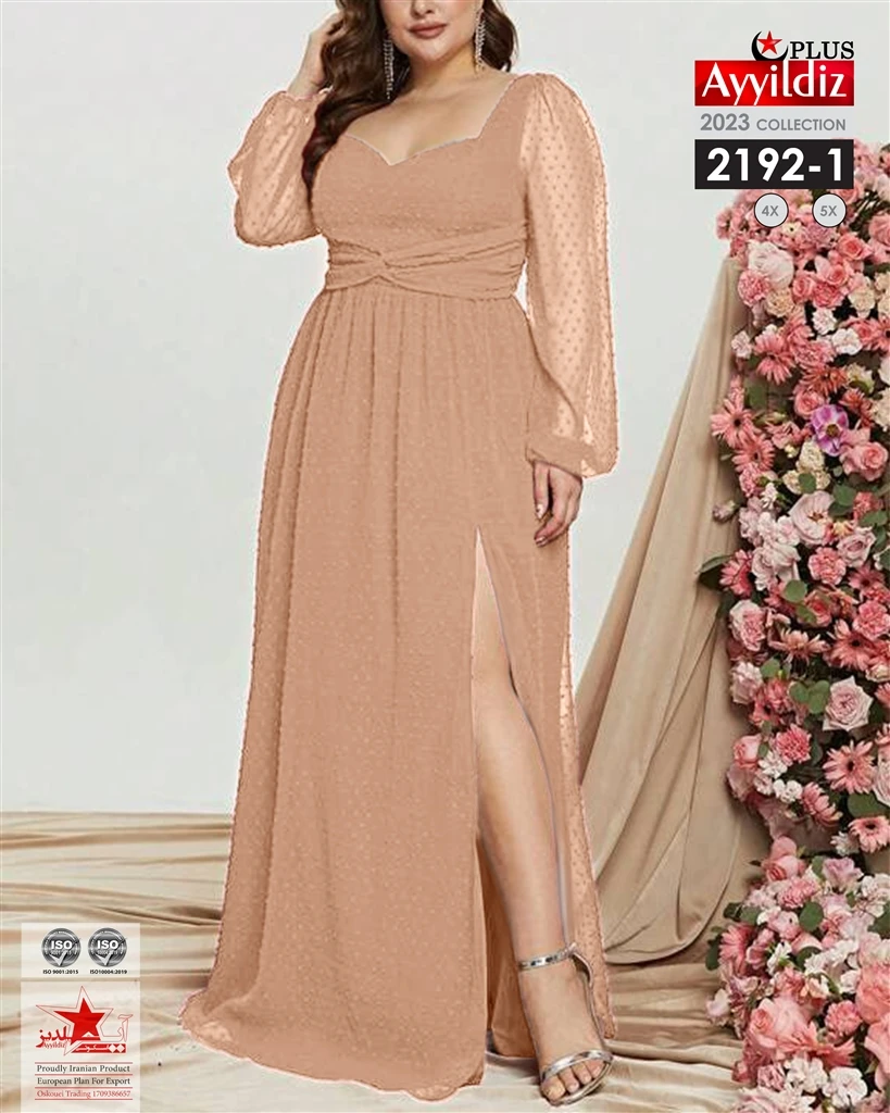 پیراهن بلند مجلسی سایز بزرگ زنانه کد 2192