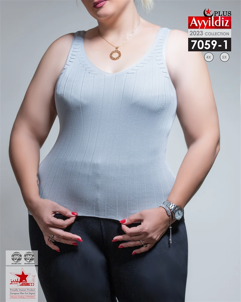 بلوز بافت سایز بزرگ زنانه کد 7059