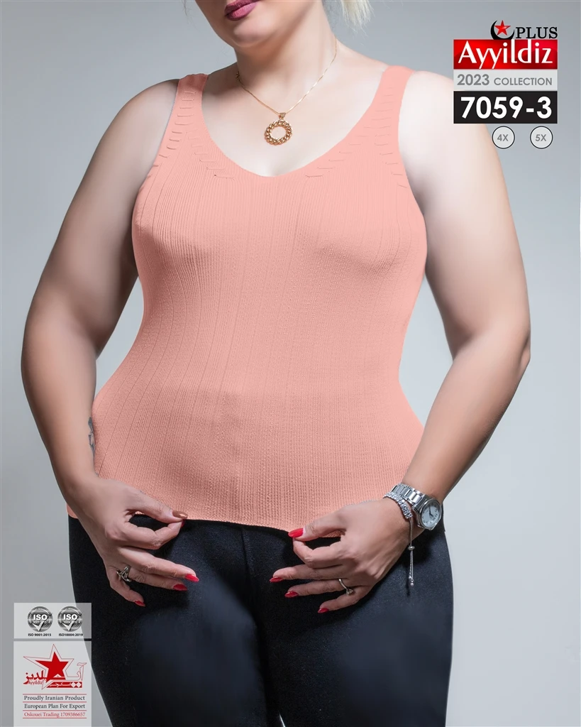 بلوز بافت سایز بزرگ زنانه کد 7059