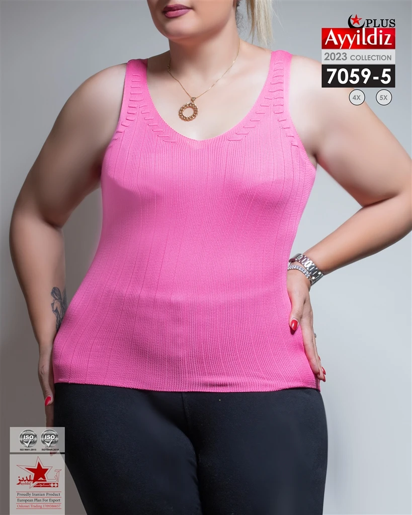 بلوز بافت سایز بزرگ زنانه کد 7059